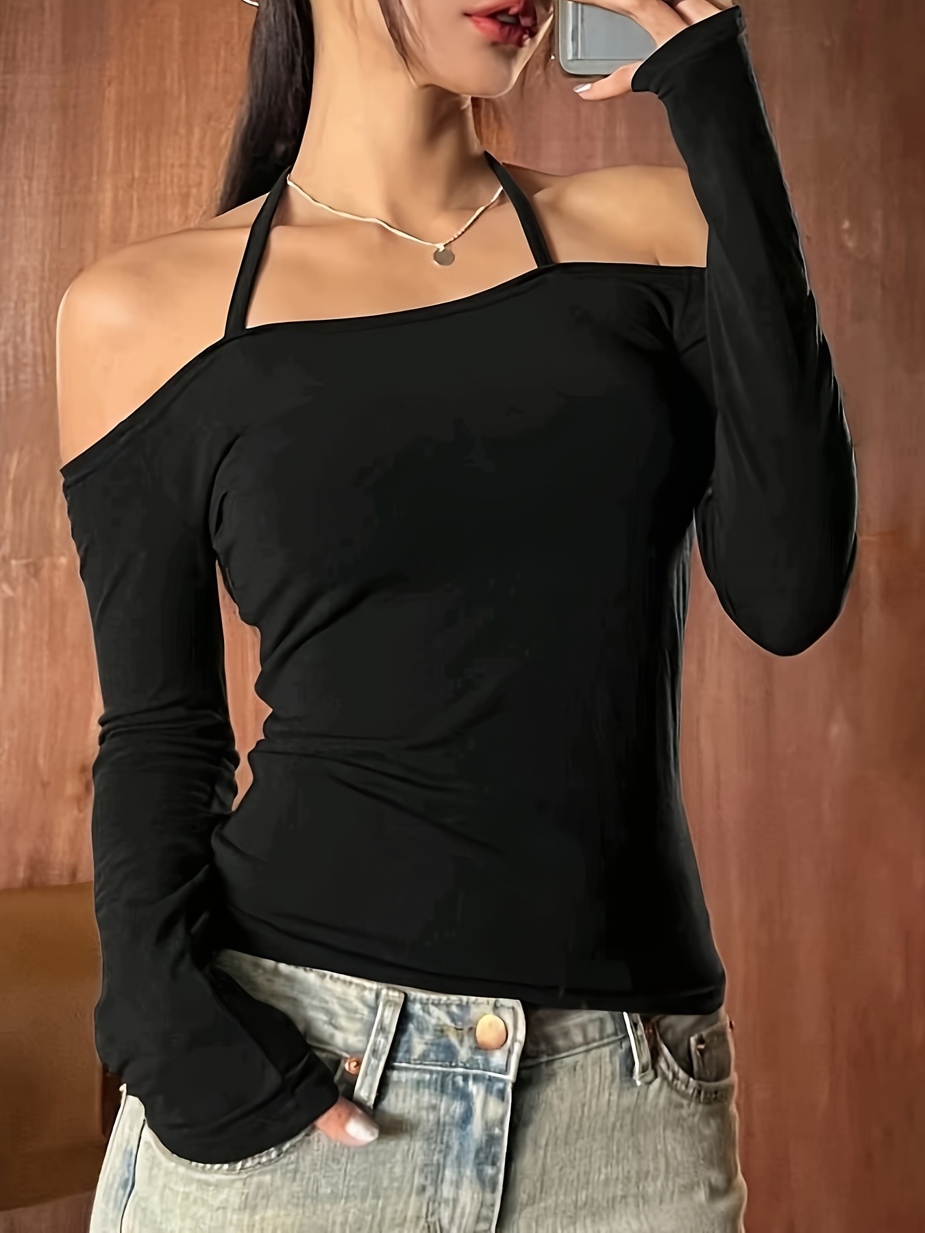 Asymmetrical Tops For Women - Temu