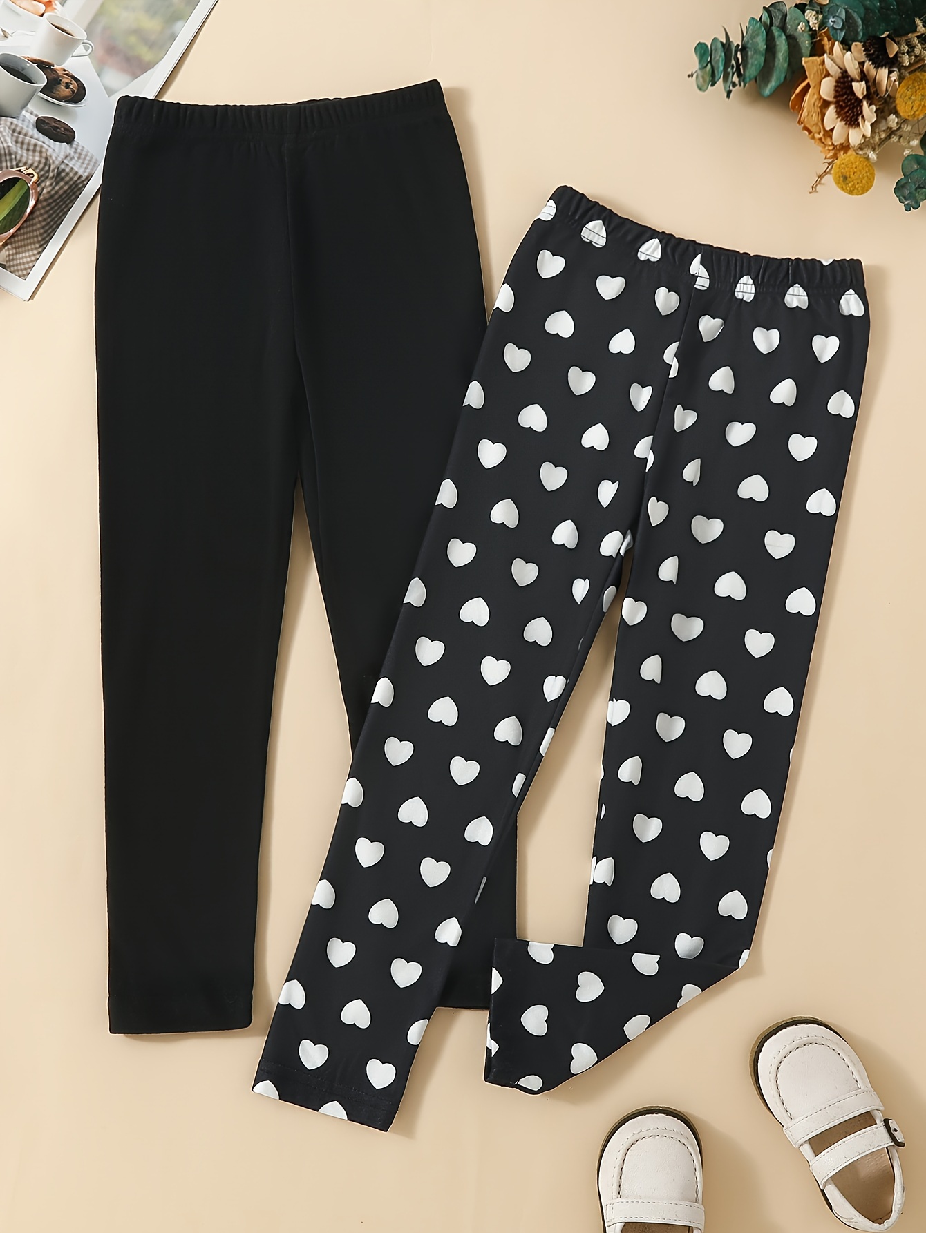 2 Piezas Leggings Térmicos Felpa Correr Niña Pantalones - Temu