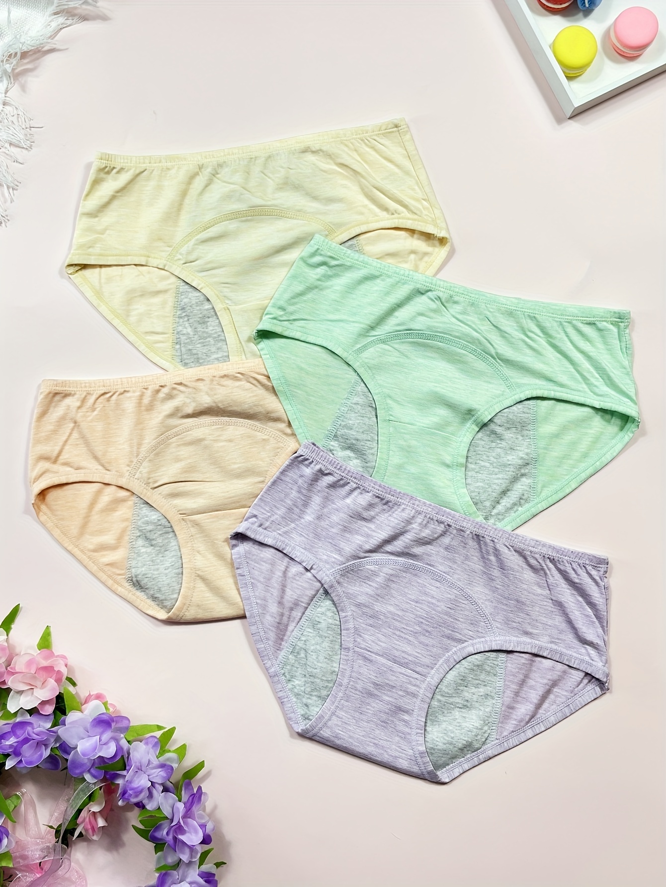Girl's Cotton Underwear Medium Stretch Comfy Briefs Cute - Temu