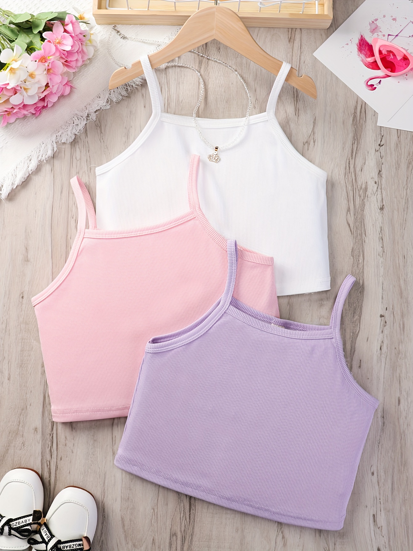 Summer Sexy Sleeveless Vest Girls Cotton Solid Color Camisoles Women's  Intimates Tanks Fashion Simple All-match Base Vest Tops