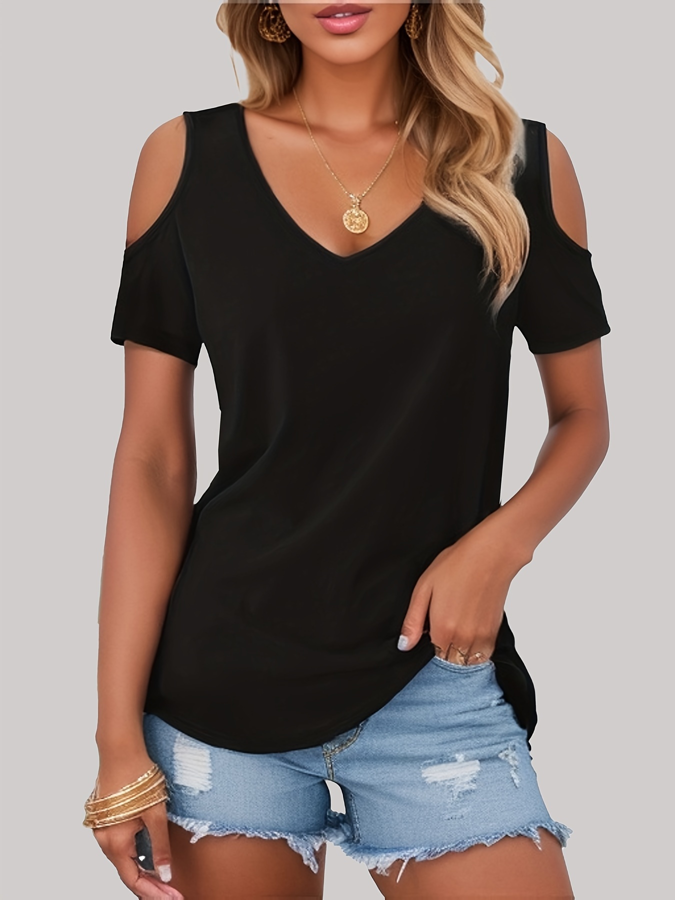 Cold Shoulder Shirts - Free Shipping For New Users - Temu United