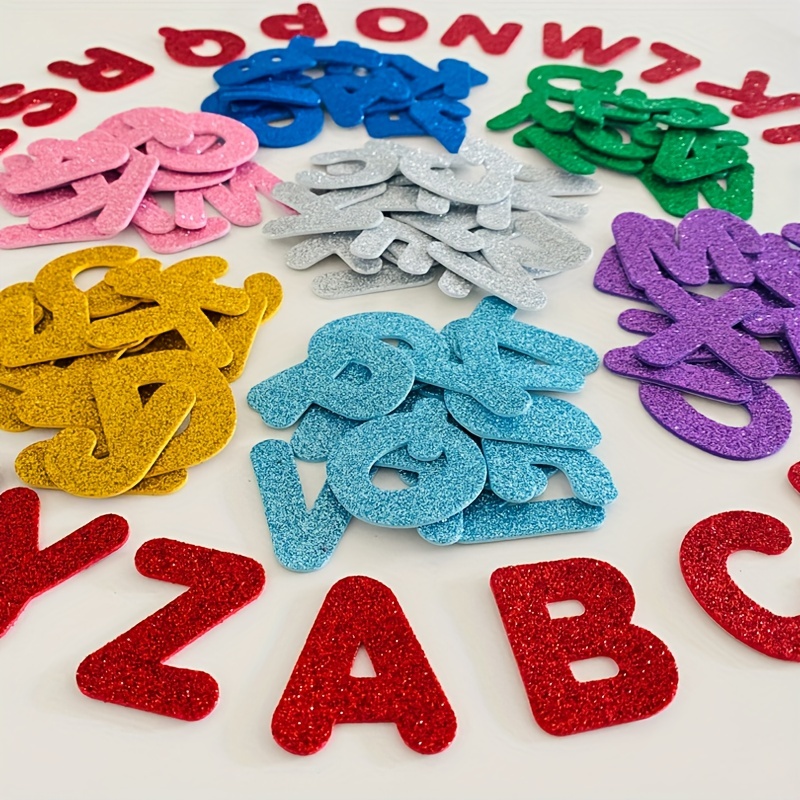 10 Sheets Glitter Alphabet Letter Stickers Self Adhesive Abc A-z Words  Letters Stickers Alphabets Sticker Name Stickers 