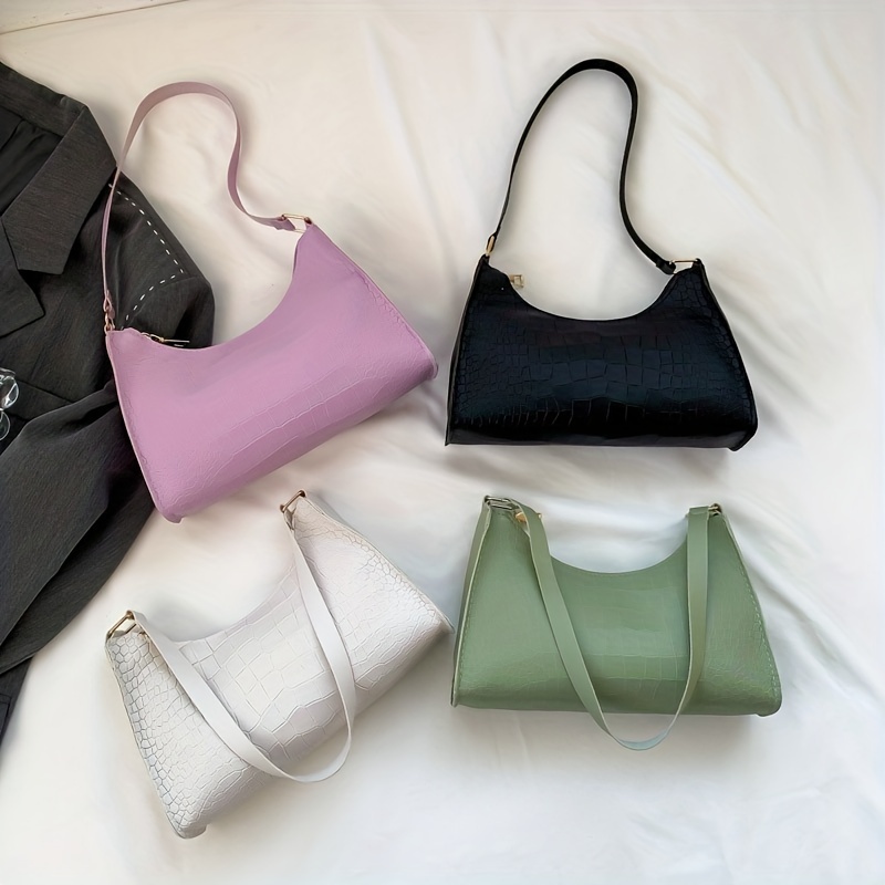 Fashionable Structured Women's Bag Alligator Pattern Multipurpose Handbag  Detachable Shoulder Strap Crossbody Bag Ladies' Single Shoulder Bag