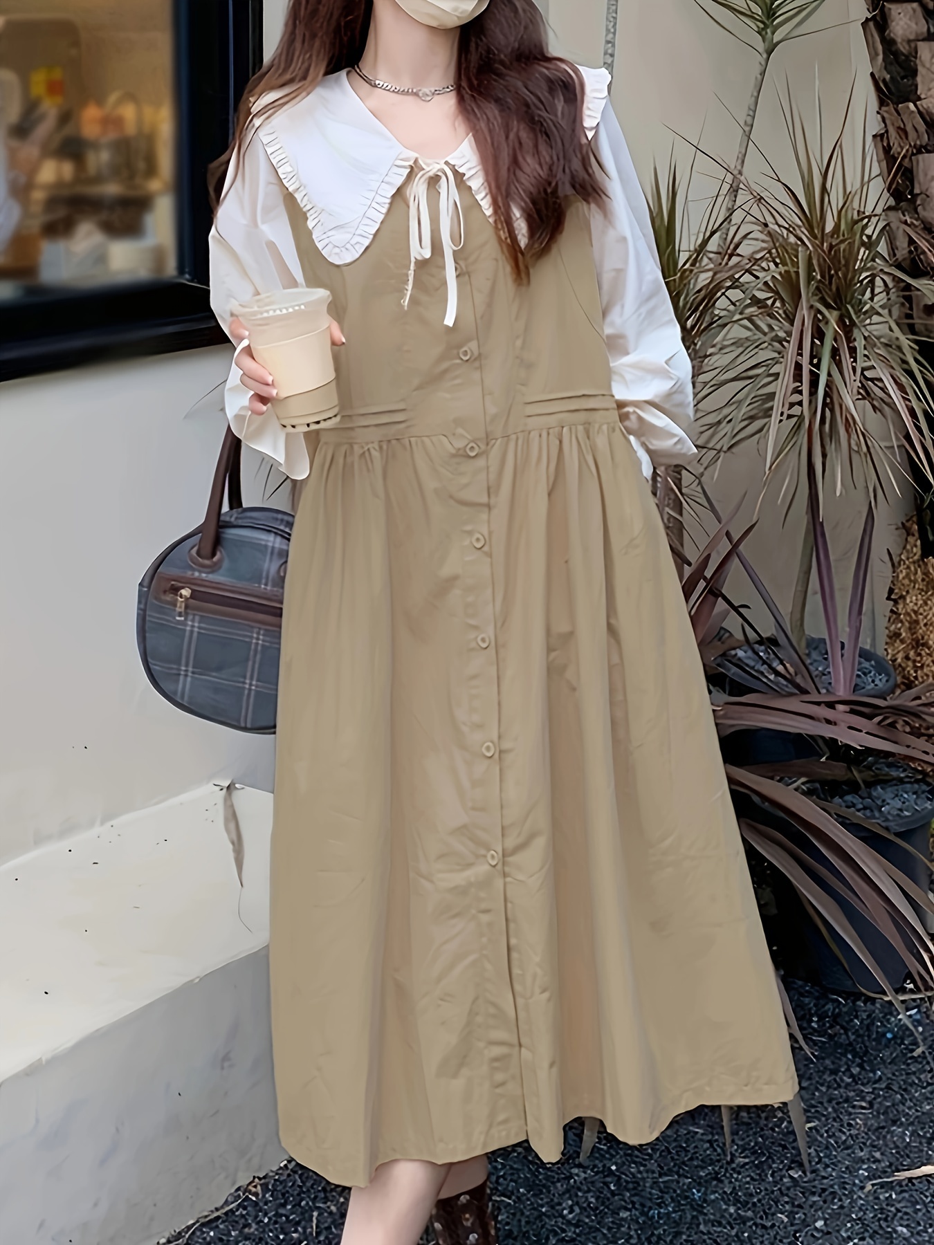 Korean hotsell linen dress