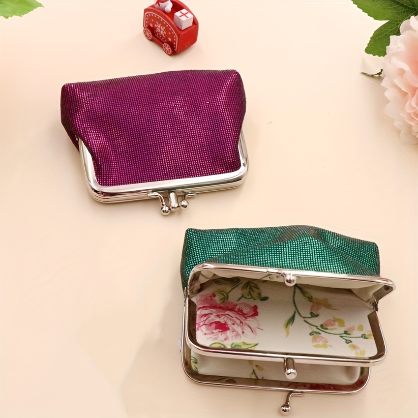 Flower Embroidery Coin Purse, Fashion Kiss Lock Wallet, Mini Pu Leather  Card Holder - Temu Germany