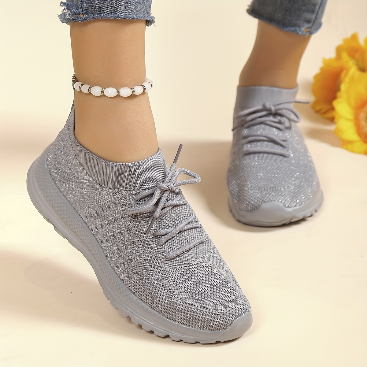 Gray shoes top