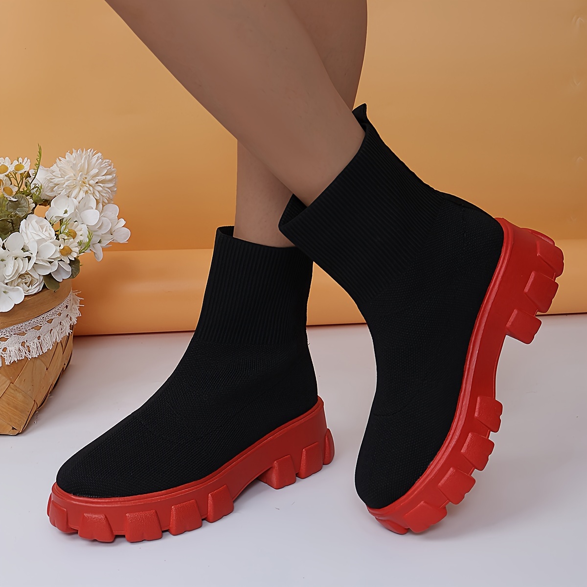 red sole ankle boots