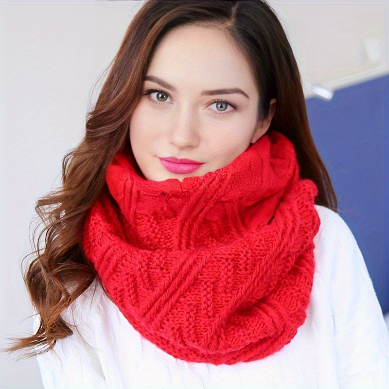 Knitted Snood Loop Scarf Thick Infinity Scarf Winter Fashion Neck