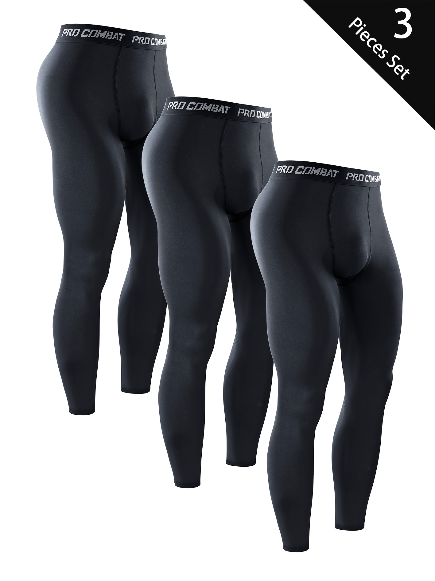 Men's One Leg Leggings, 3/4 Compression Pants, Base Layer Legging Tights  Wick Sweat Away Quickly For Outdoor Sports