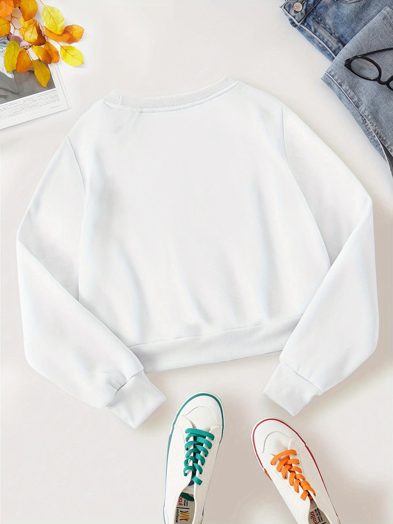 Full best sale white sweatshirt