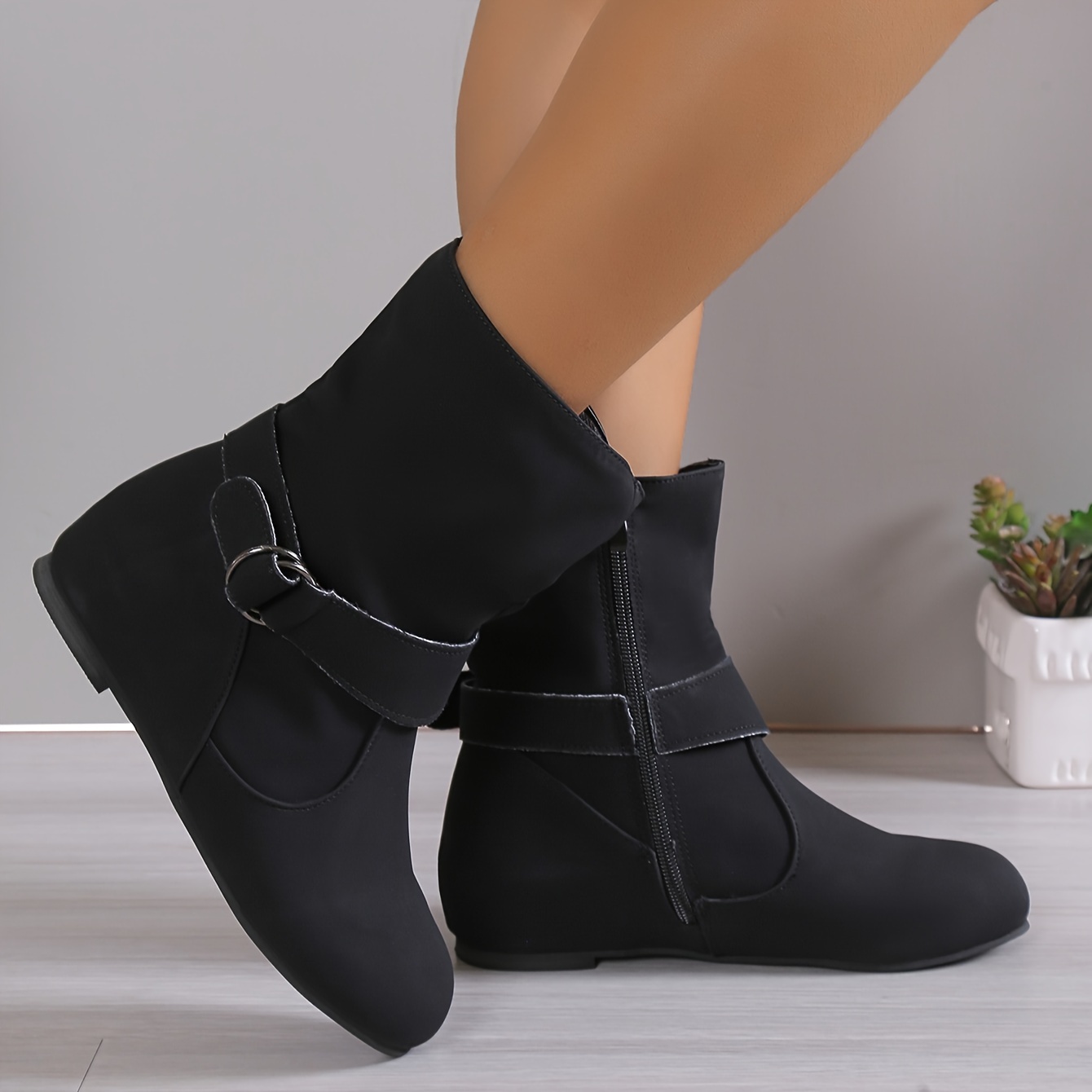 Ankle length 2025 flat boots