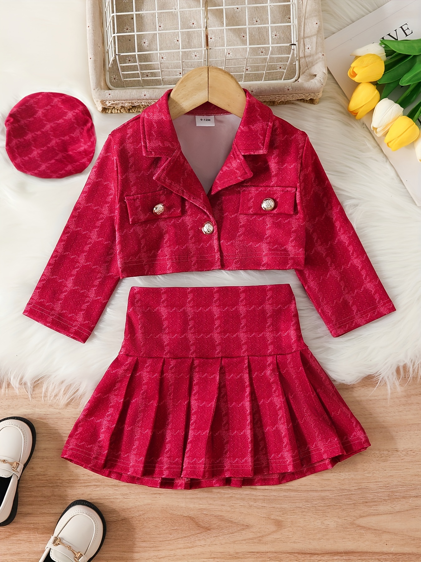 Girls red duffle coat sale