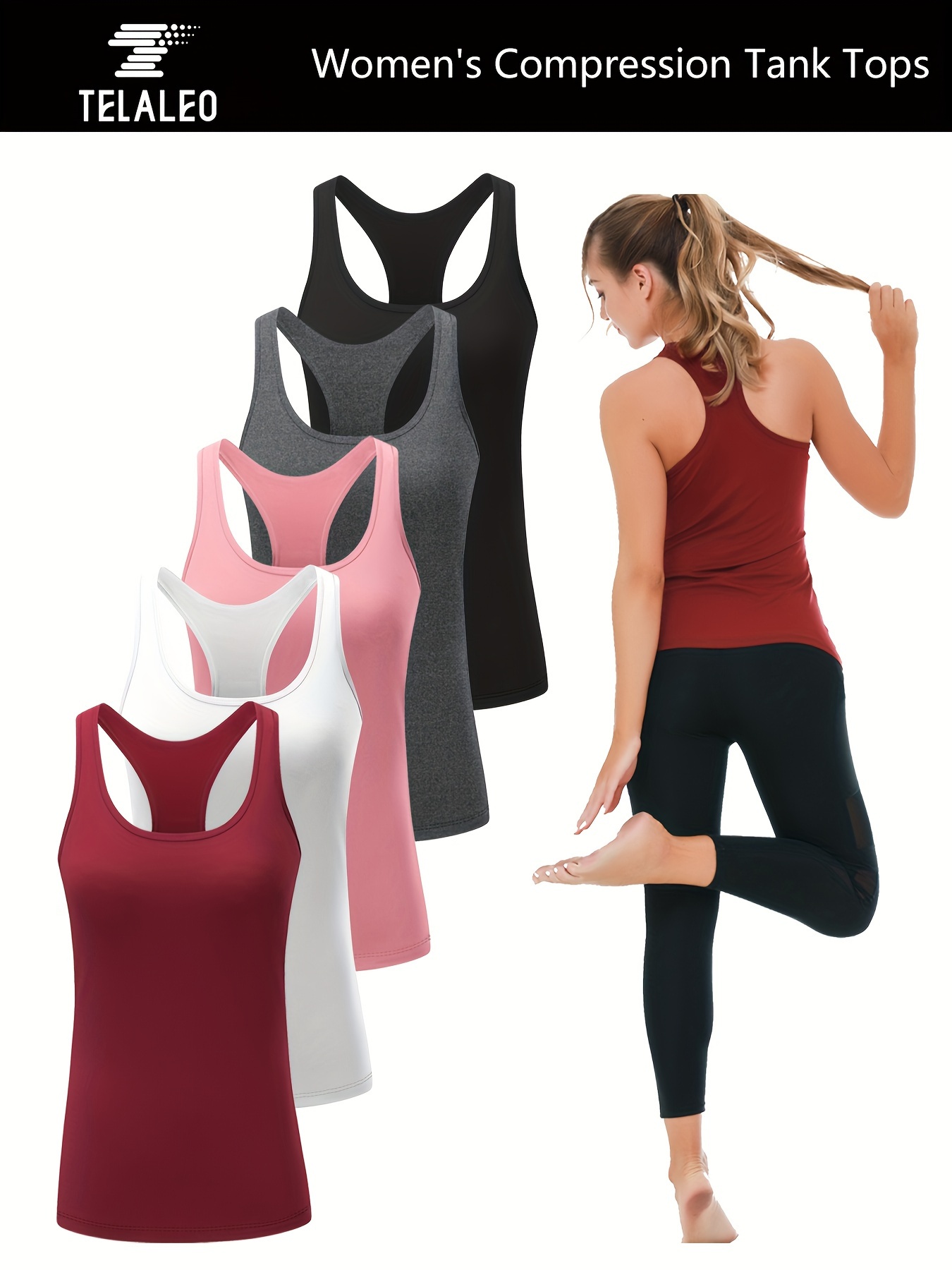 Womens U-Neck Workout Tank Tops Wear with Built in Bras - Cropped Padded  Athletic Longline Sports Bra - China Yoga and Gym price