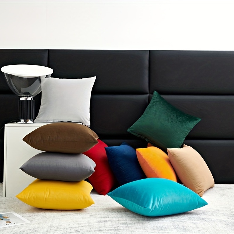 Decorative Velvet Stuffed Cushion Cover For Living Room - Temu