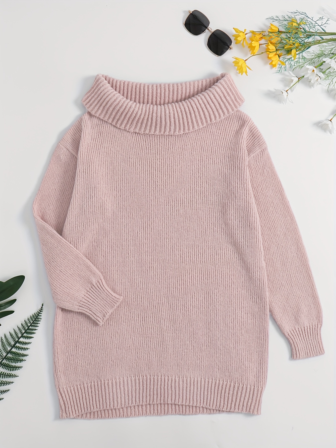 Turtle neck knit dress - Women