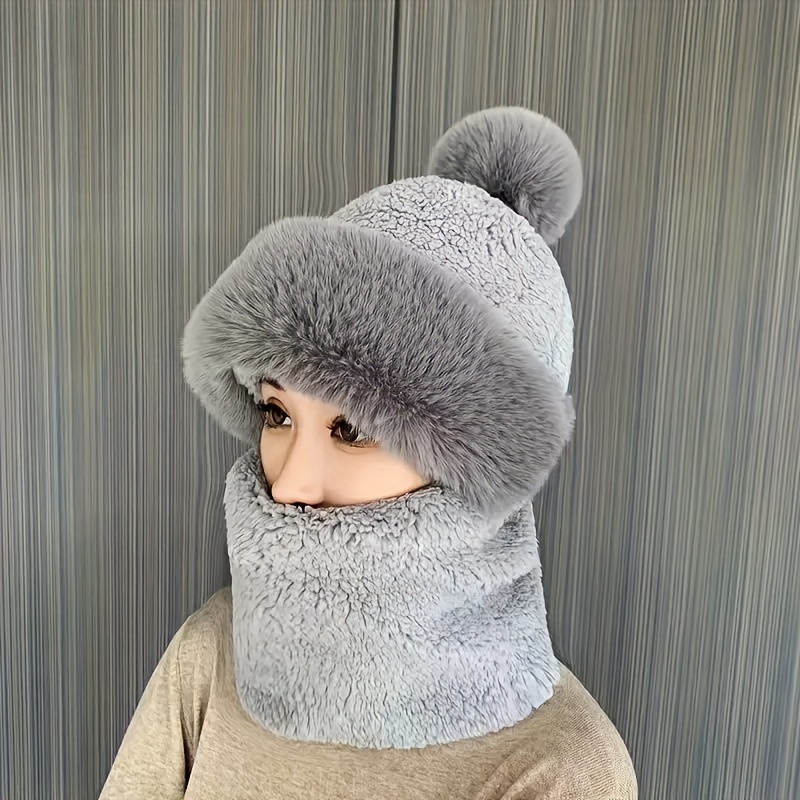 Gorro con forro polar de punto para mujer, gorros de nieve, esquí