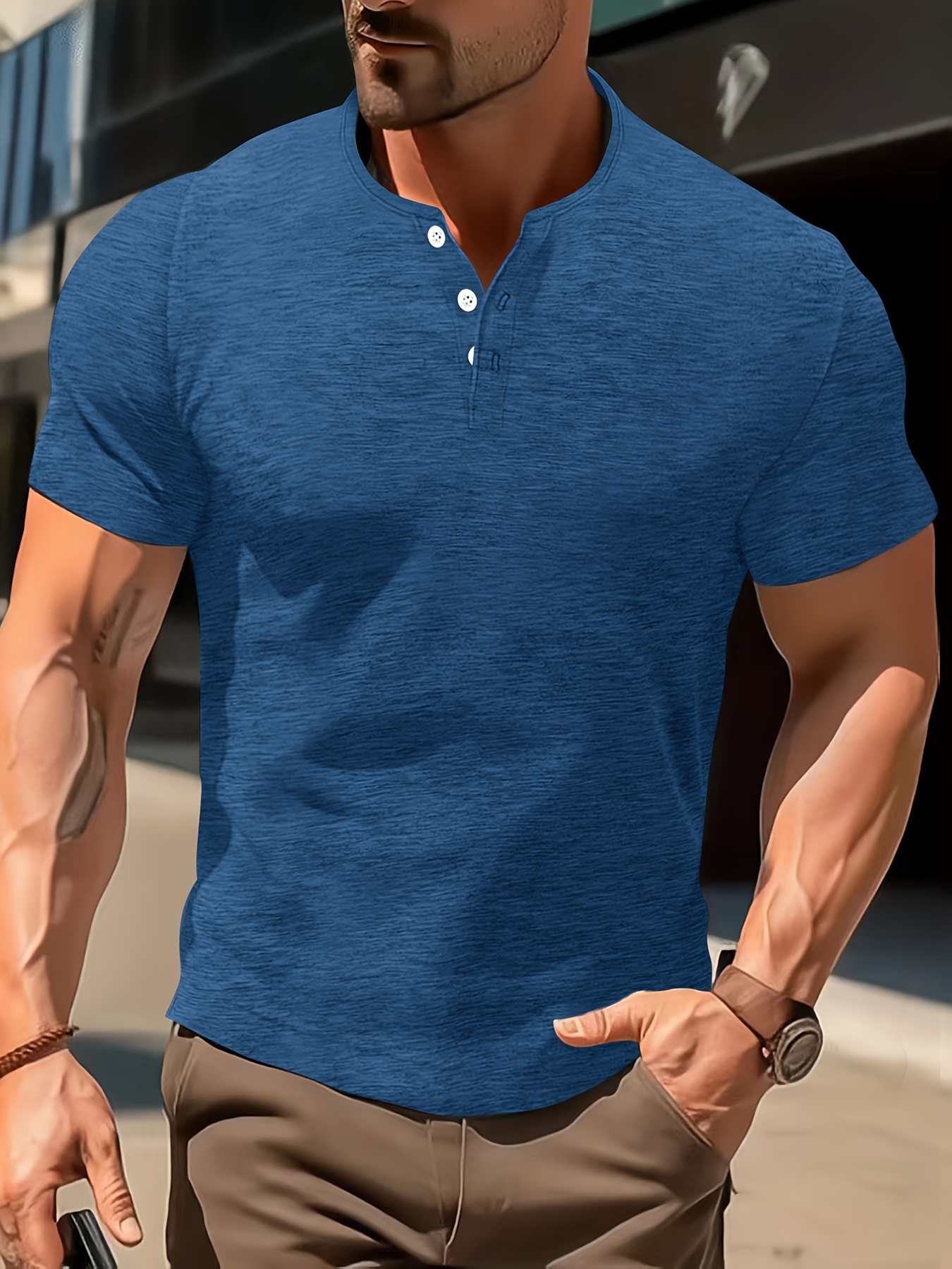 Soft Wash Henley T Shirt - Temu