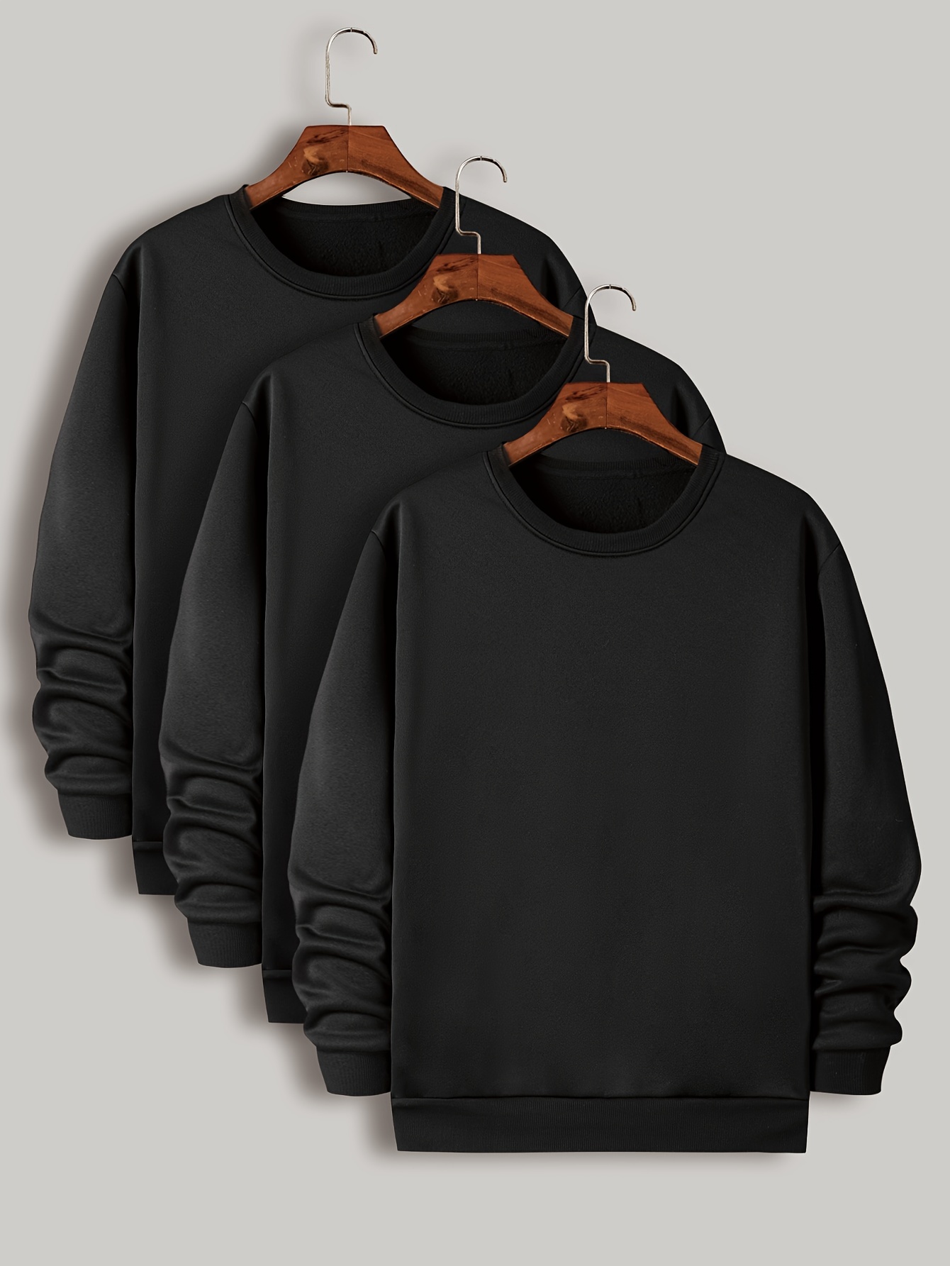 Plus Size Men's Band Collar Sweatshirt Sweatpants Set - Temu