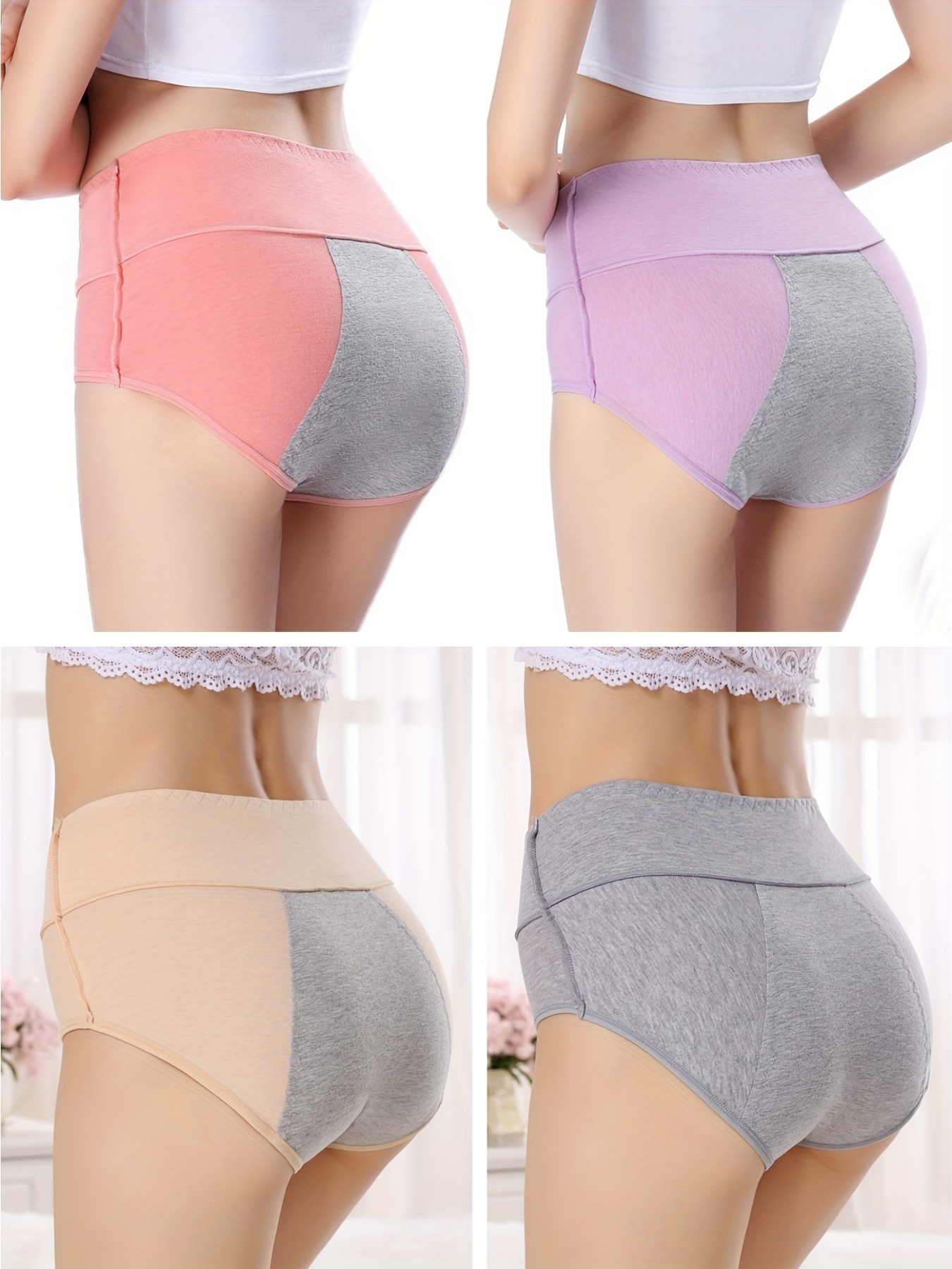 Miiow 4pcs Quick Dry Women's Sexy Panties Lingerie Lace Shorts