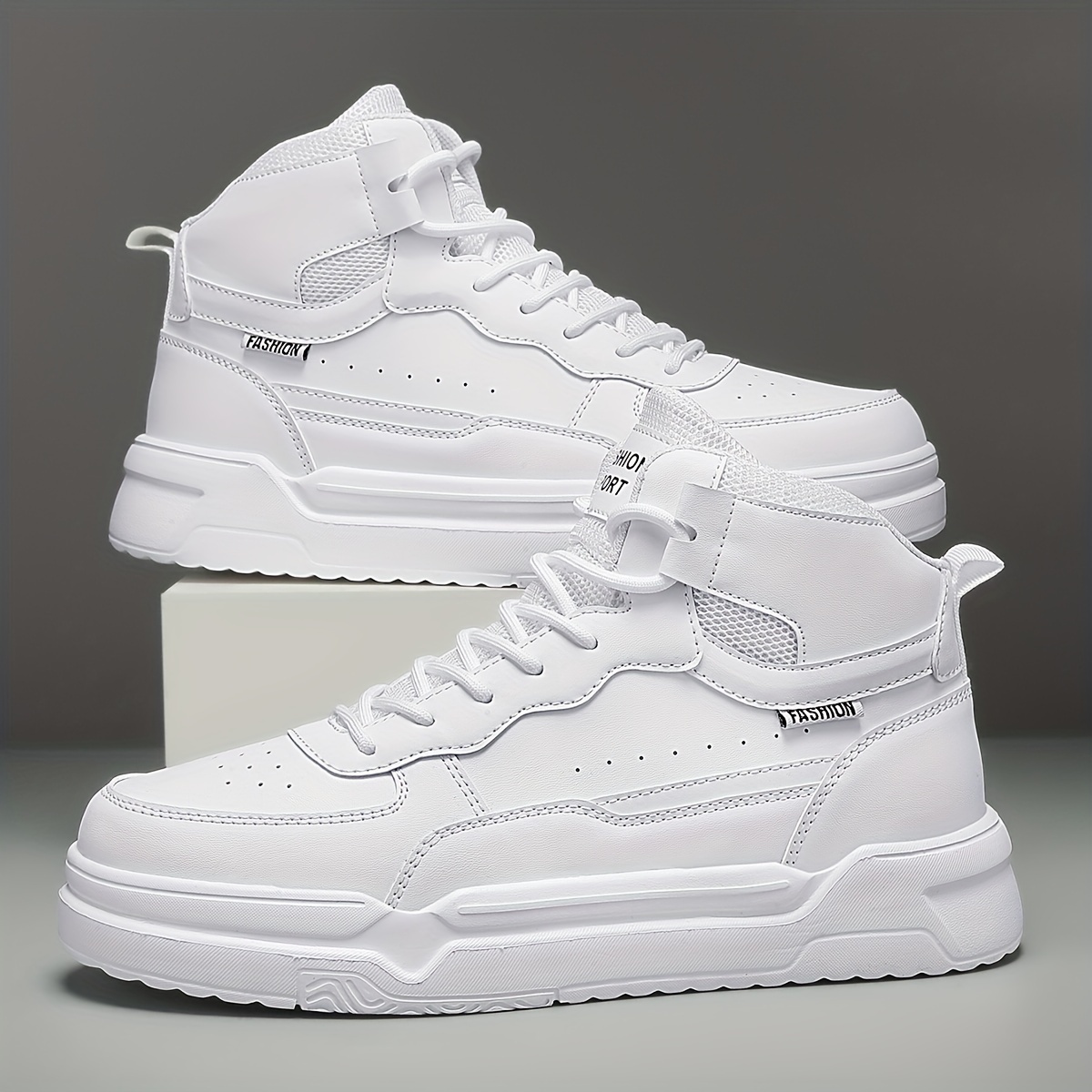 All white hotsell high top shoes