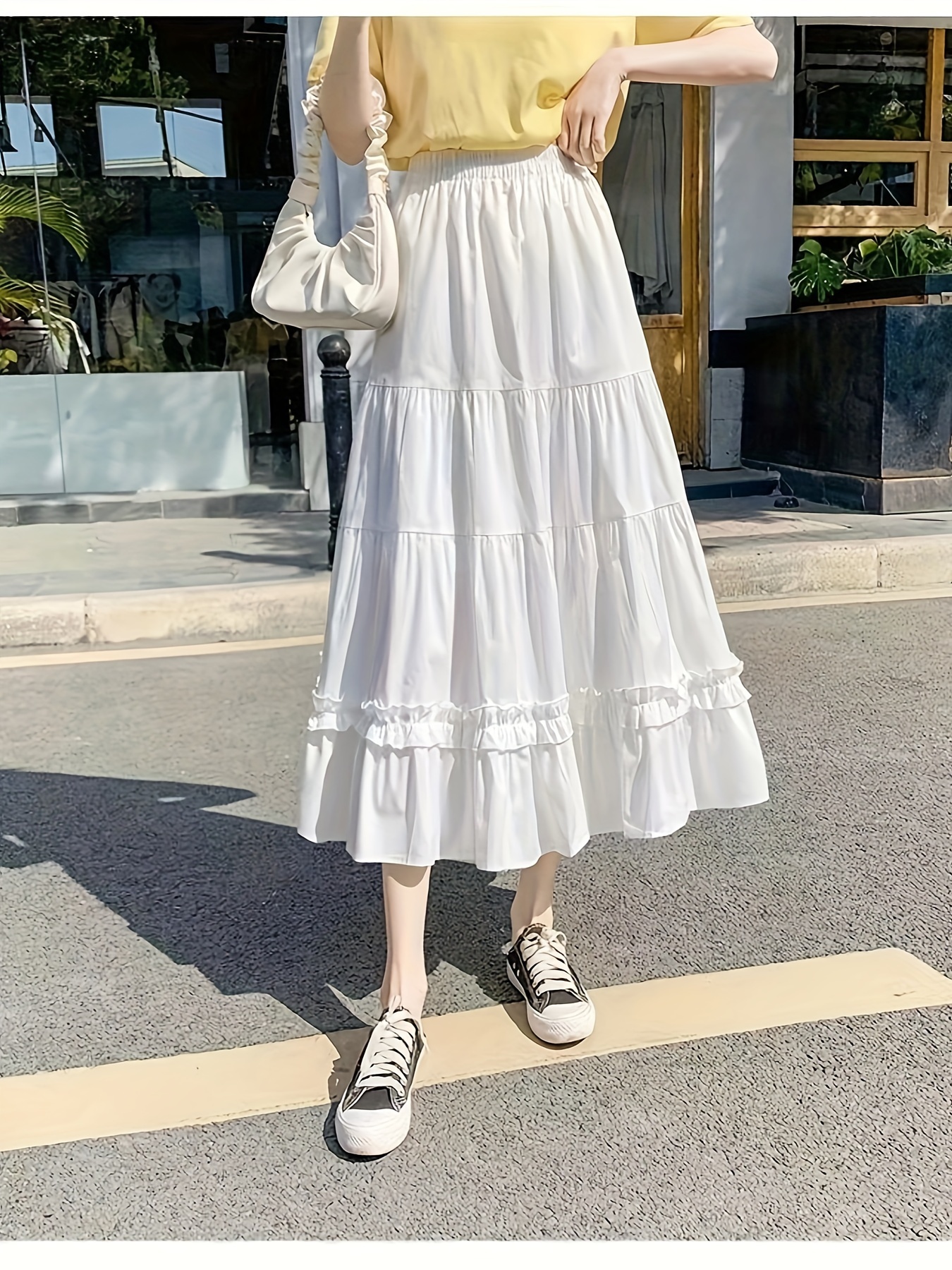 Falda Blanca Mujer - Temu