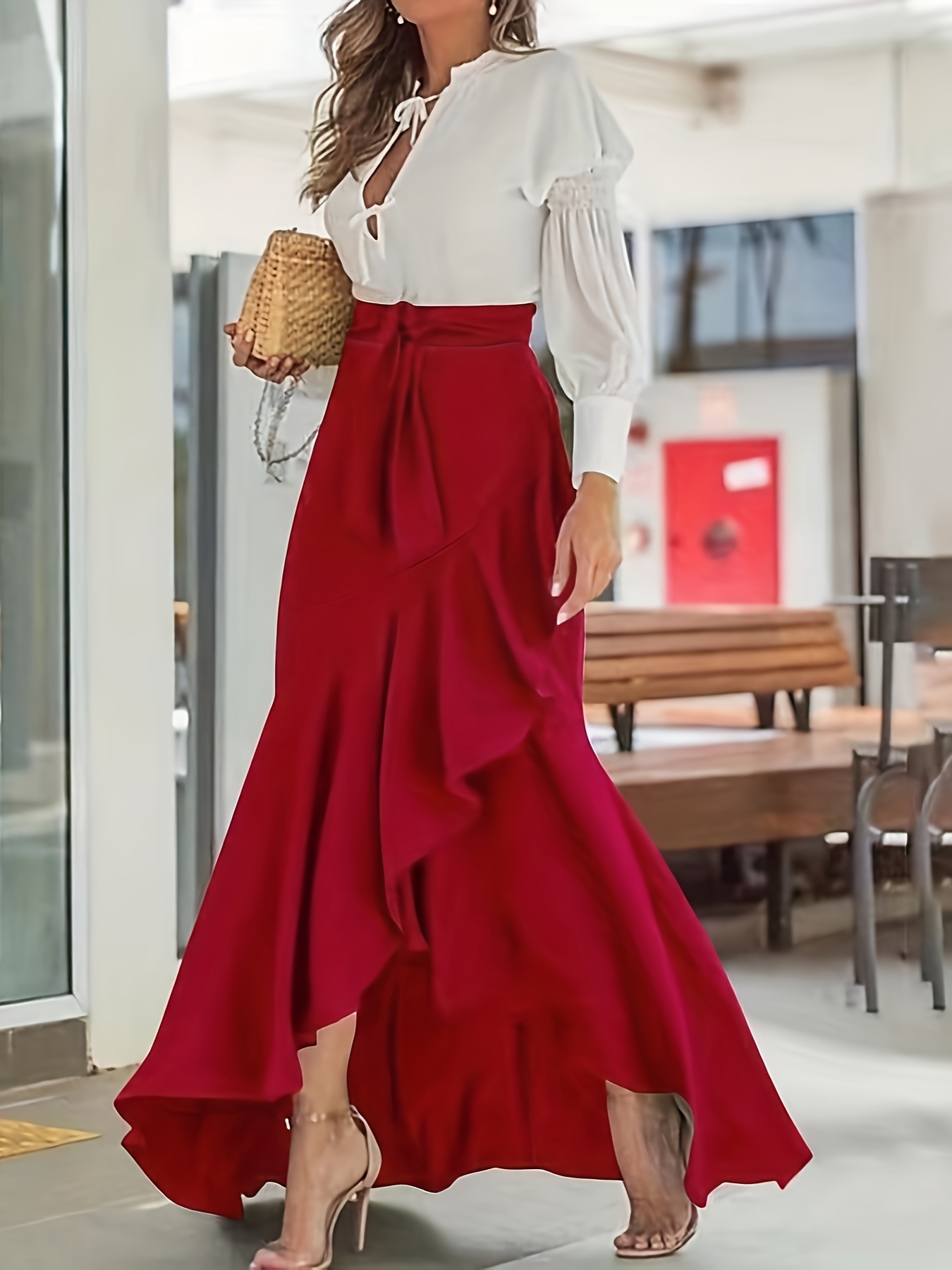 Falda Roja - Temu