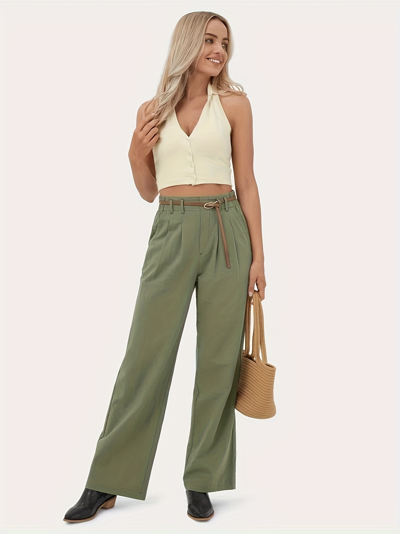 Dark Green Pants Women - Temu - Page 16