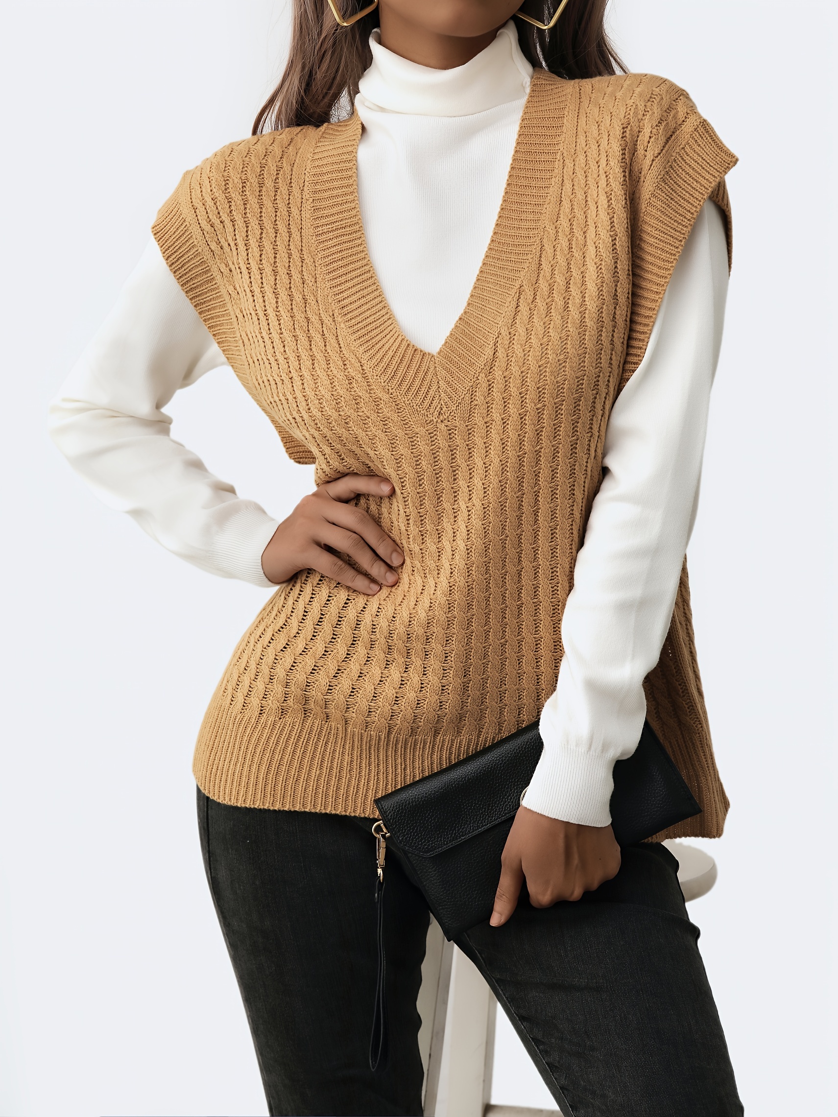 Knitted Vest - Temu