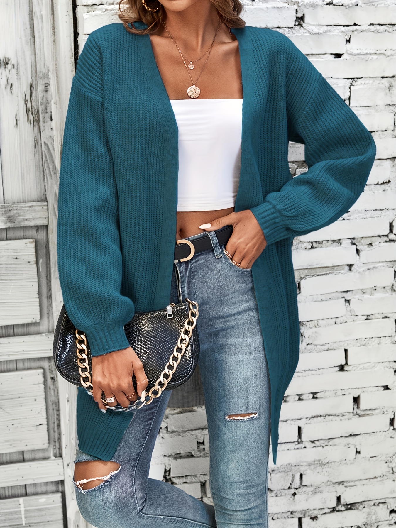 Teal cardigan hotsell