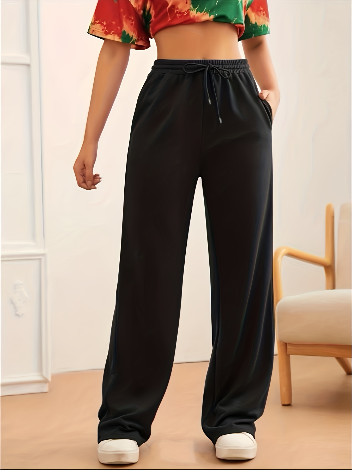 Loose Bottom Sweatpants - Temu