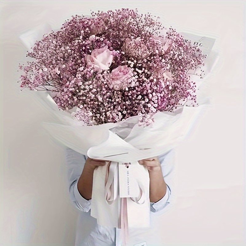Flower Wrapping Paper Phnom Penh Mist Face paper Bouquet Pack Floral paper  Translucent waterproof (Rose pink) 