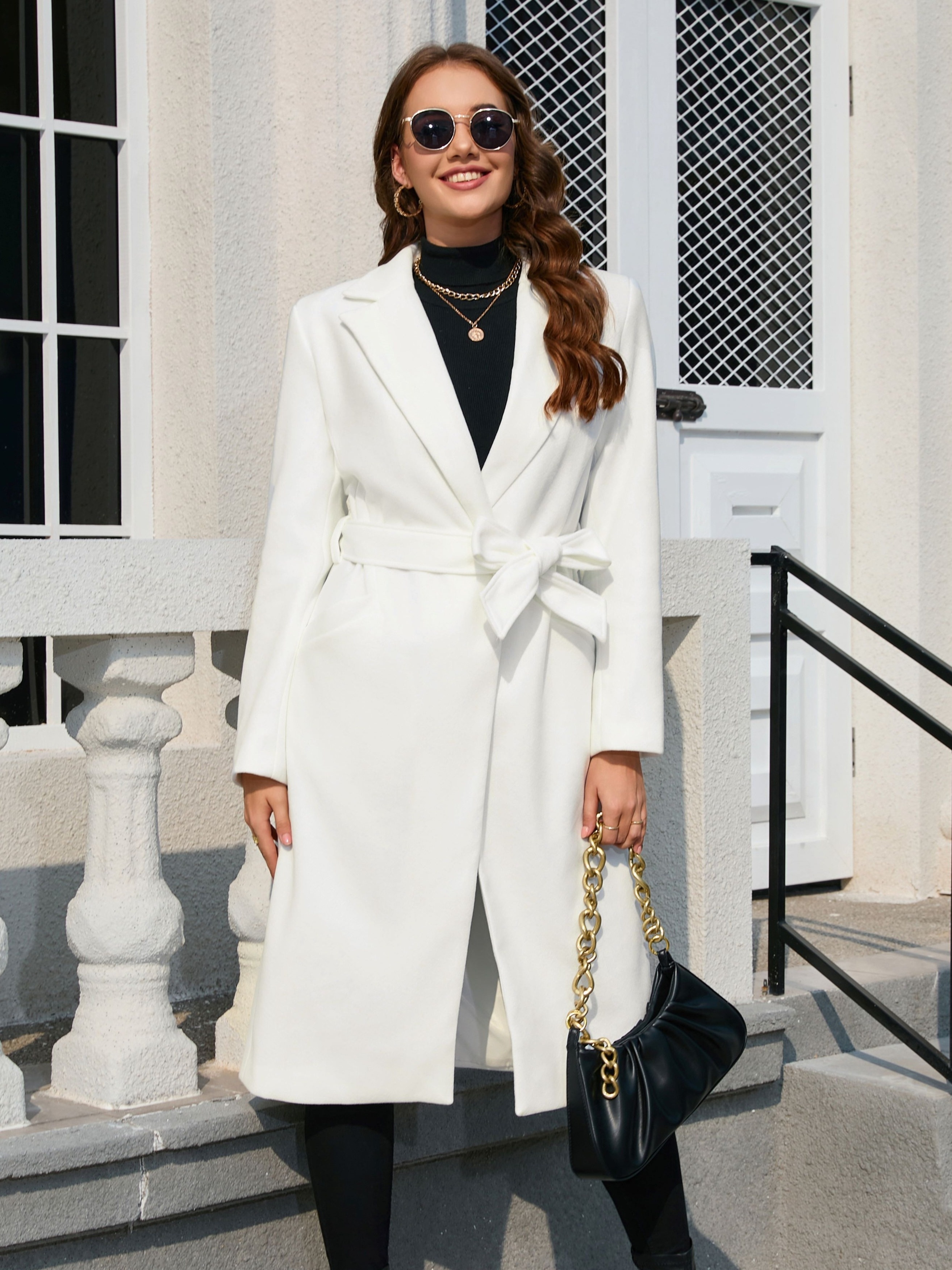 Elegant white clearance coat