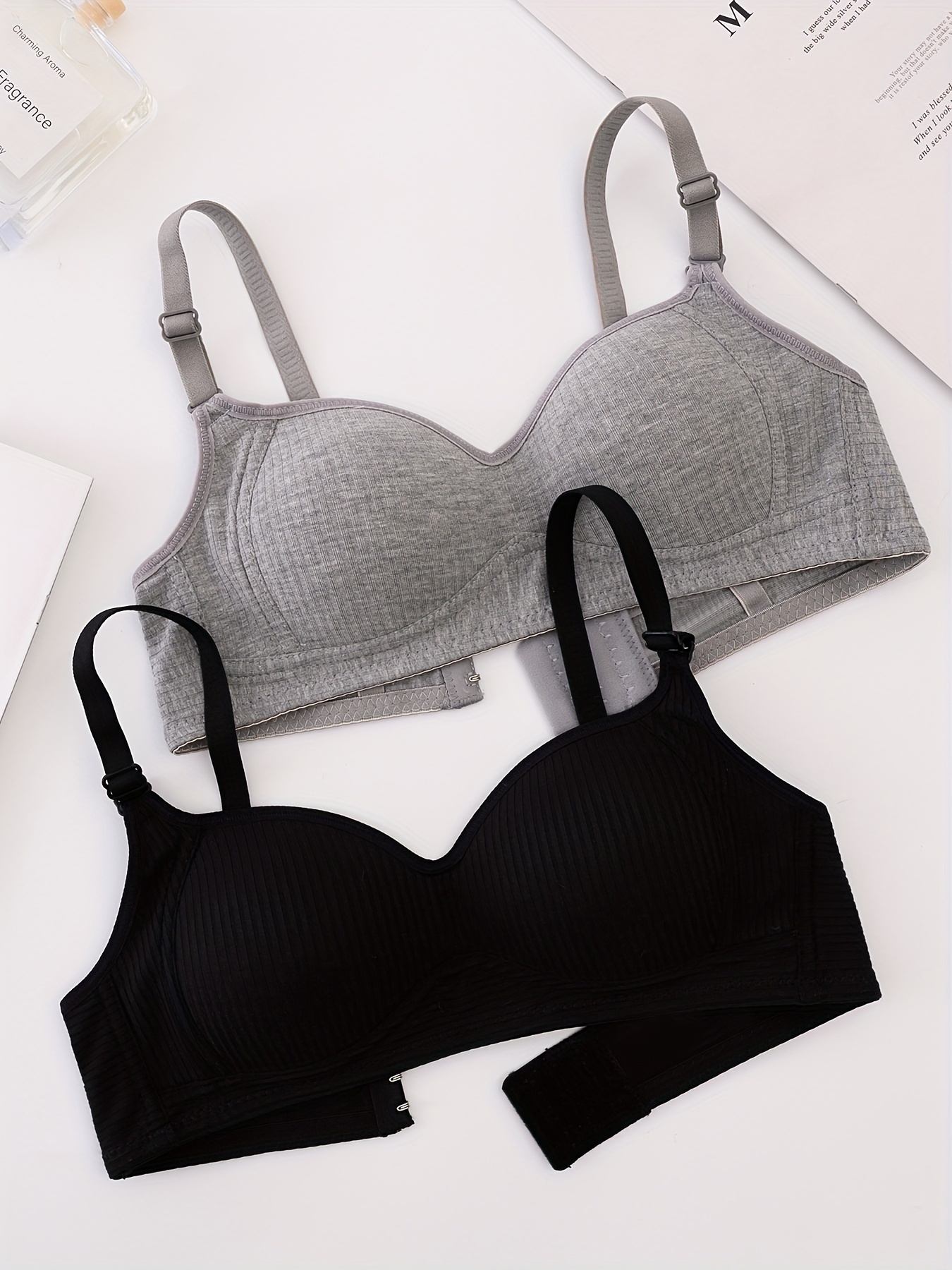 Front Buckle Double Thin Straps Cut Bras Comfortable No - Temu