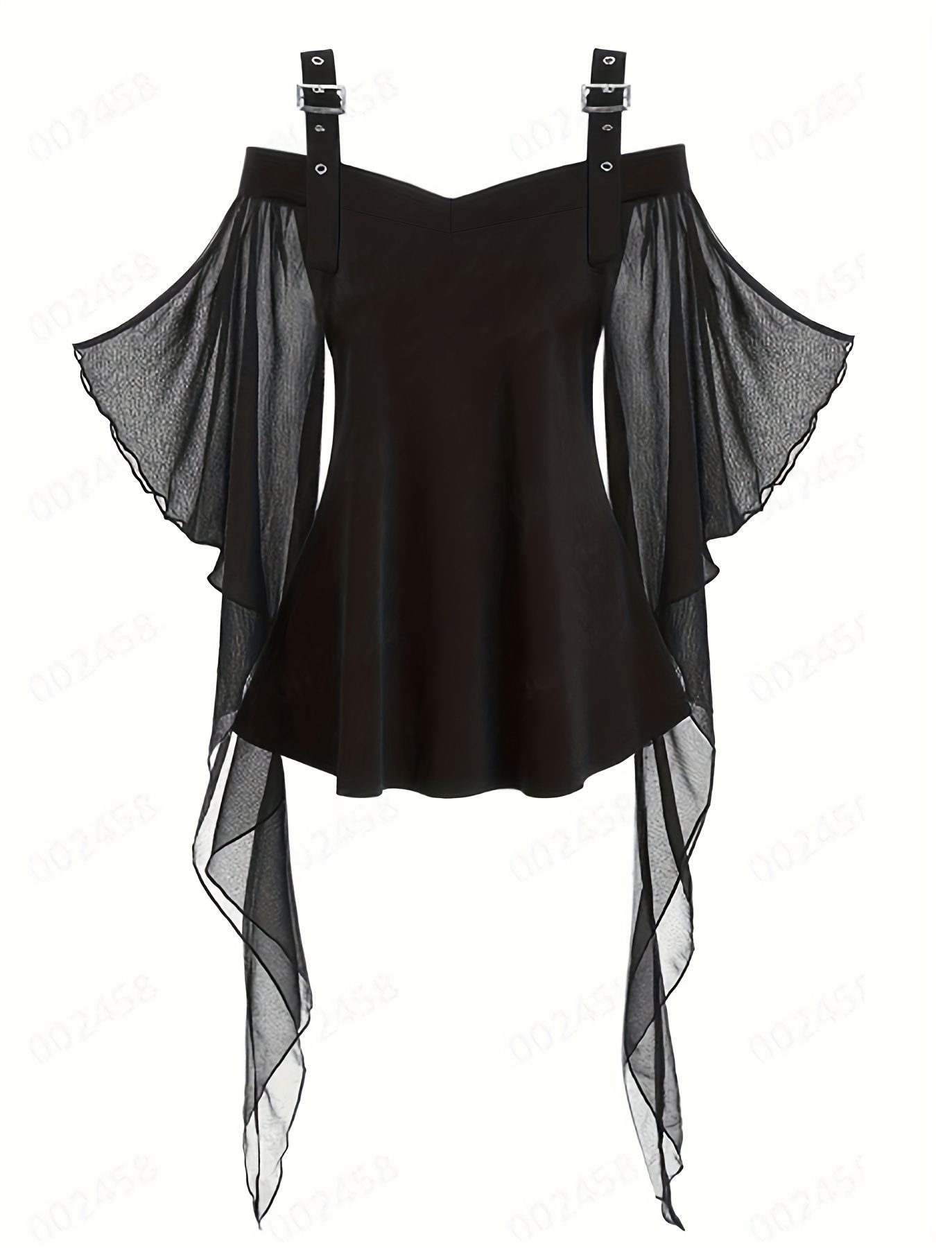 Disfraz de bruja gótica de Halloween para mujer, tallas grandes, sexy, con  encaje, camiseta, vestido de túnica blusas cosplay