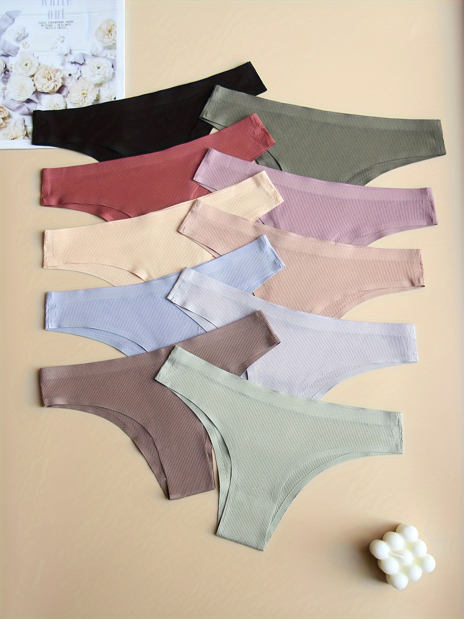 Simple Panties Plain Seamless Low Waisted Soft Comfy - Temu