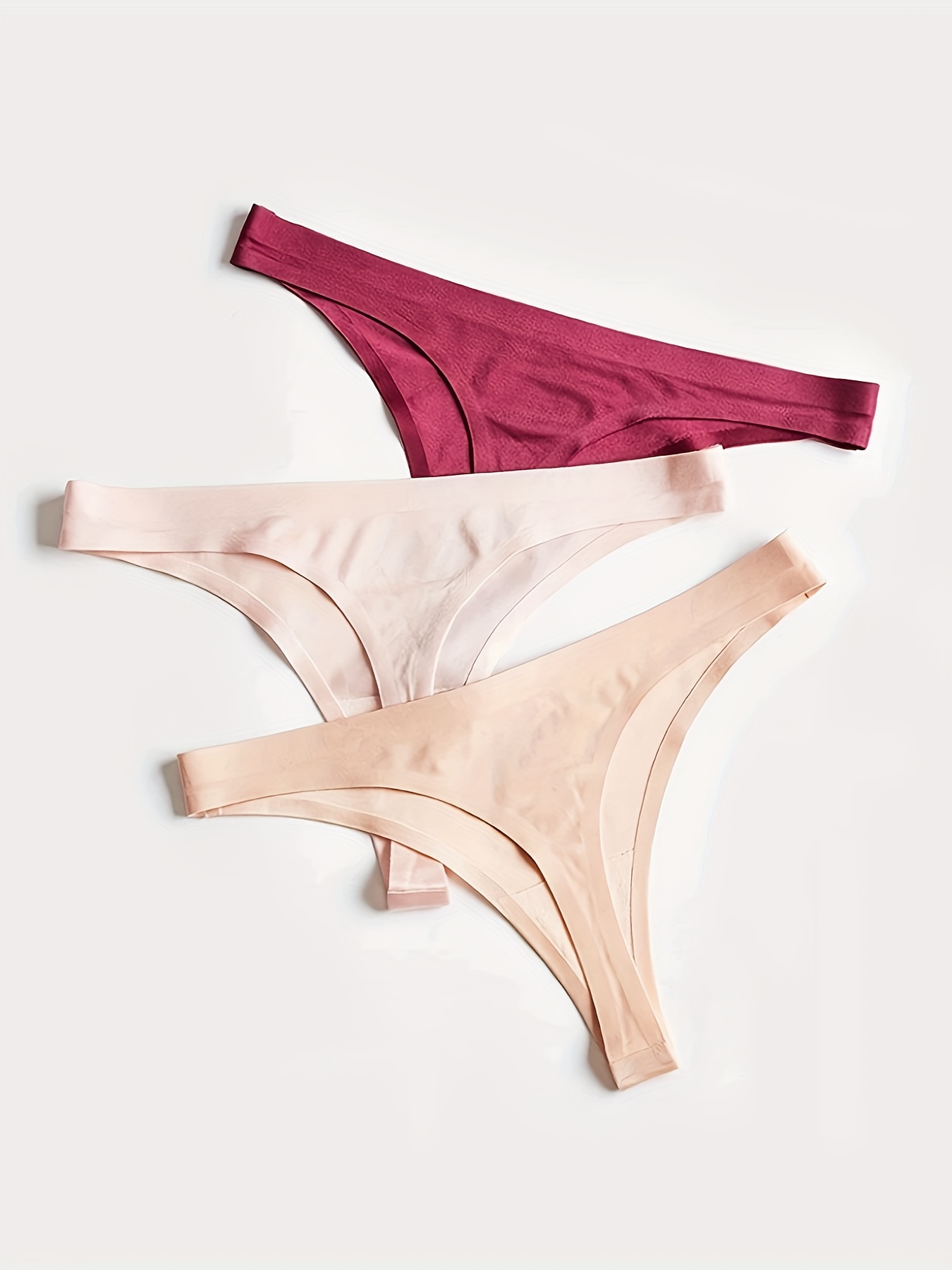 [4 Pairs] Solid Pure Cotton G-Strings & Thongs
