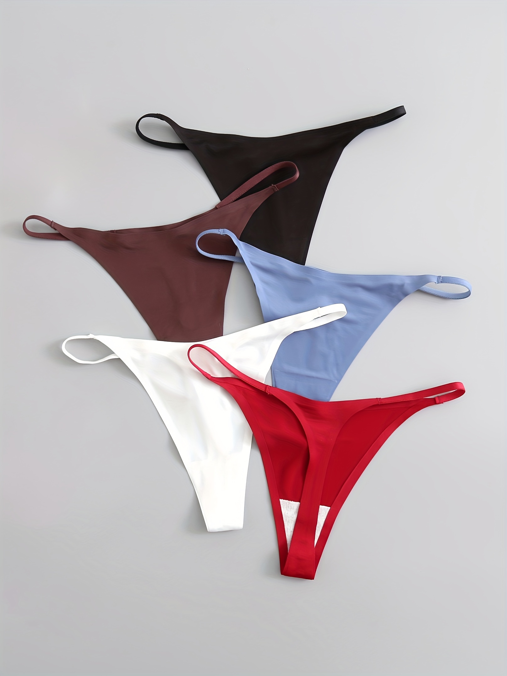 6pcs Letter Rhinestone Thongs, Low Waist Stretchy Sports Panties, Women's  Lingerie & Underwear