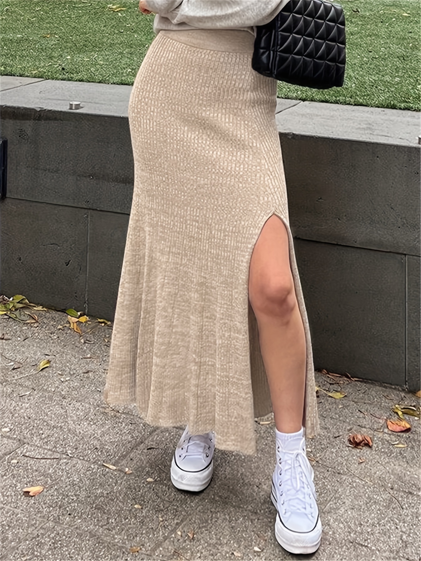 Knit maxi outlet skirt outfit