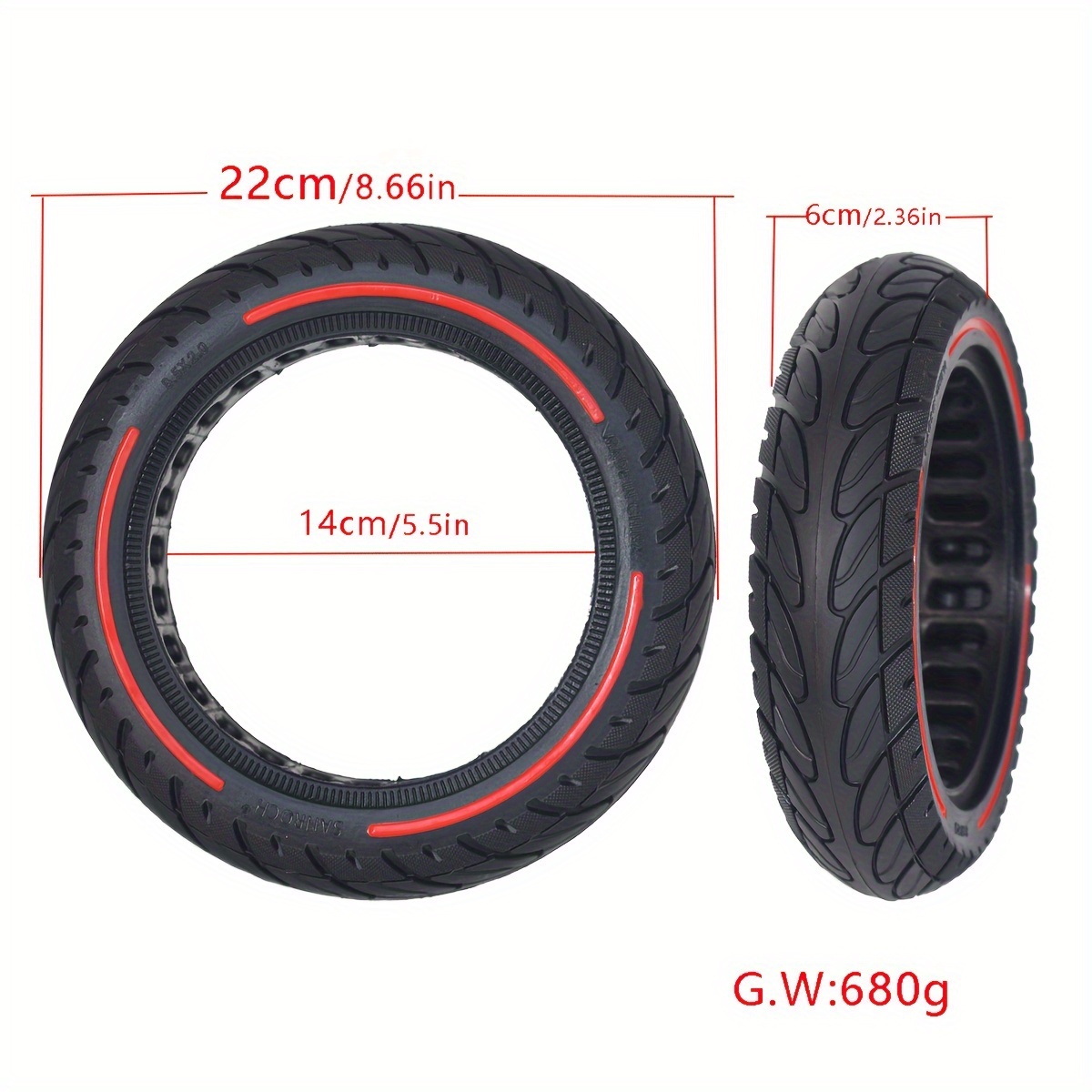 Electric Scooter Tires, 10 Inch 10X2.5 Explosion-Proof Solid Tires,  Honeycomb Hollow Shock Absorption, High Elasticity And Puncture Resistant