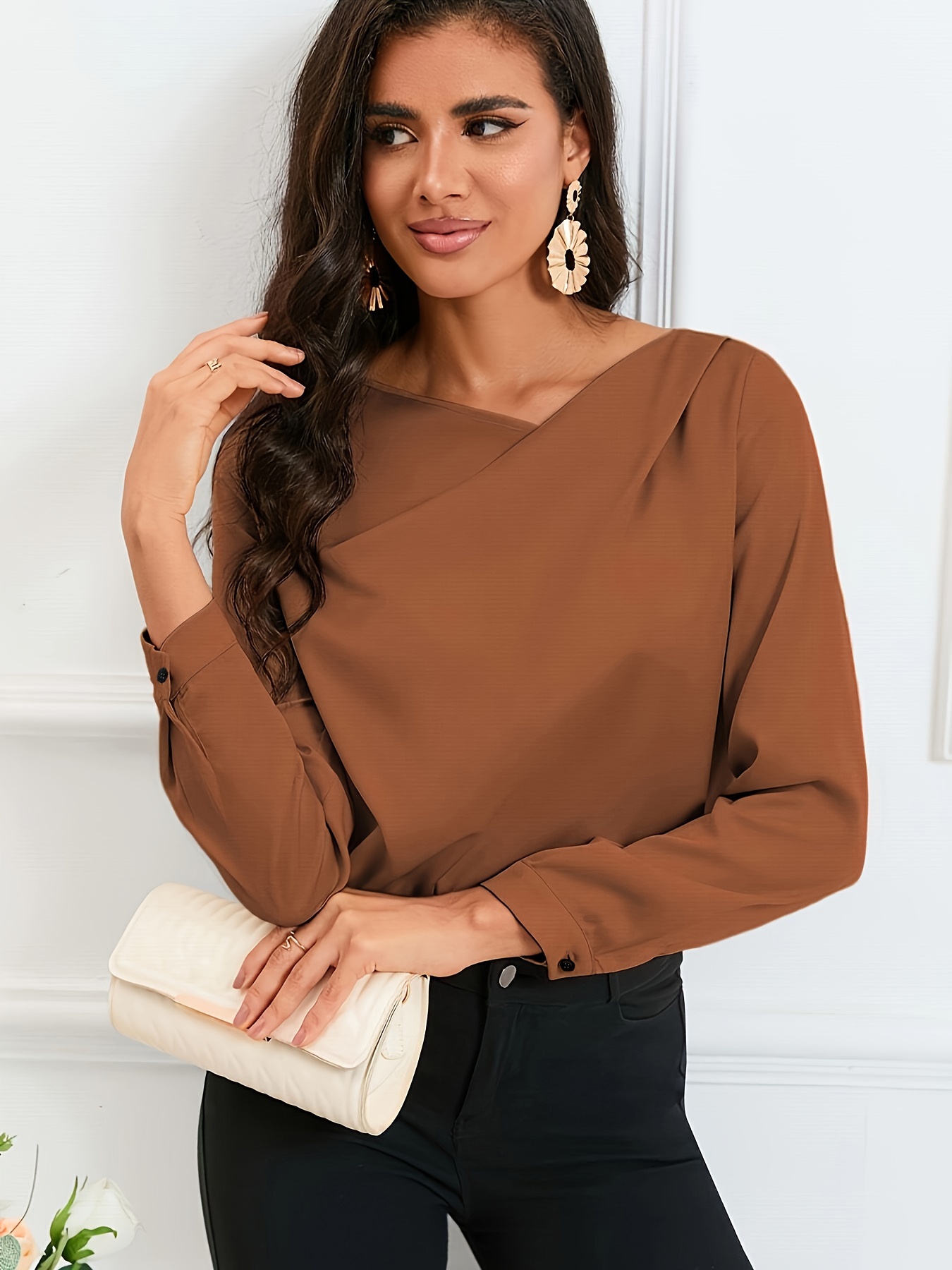 Blusa marron 2024 mujer