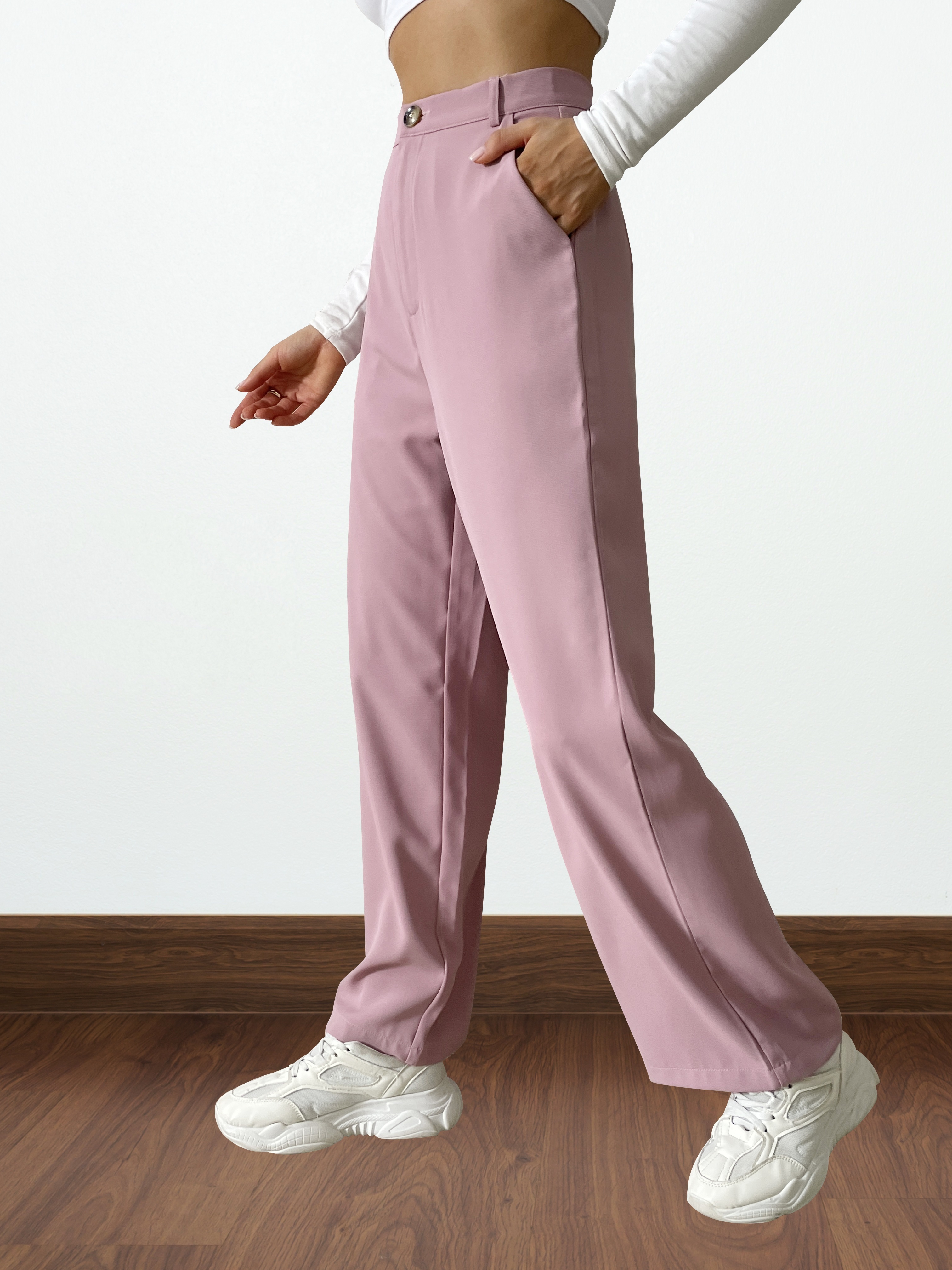 Pantalones cargo de pierna recta rosa fruncidos  Casual outfit, Traje de  pantalones de cargo, Lindos trajes casuales