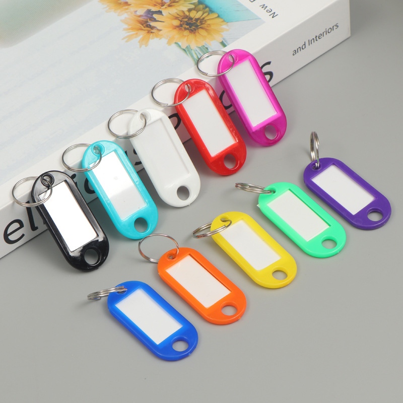 1.5 Durable Plastic Key Tags With Blank Paper Labels Split - Temu