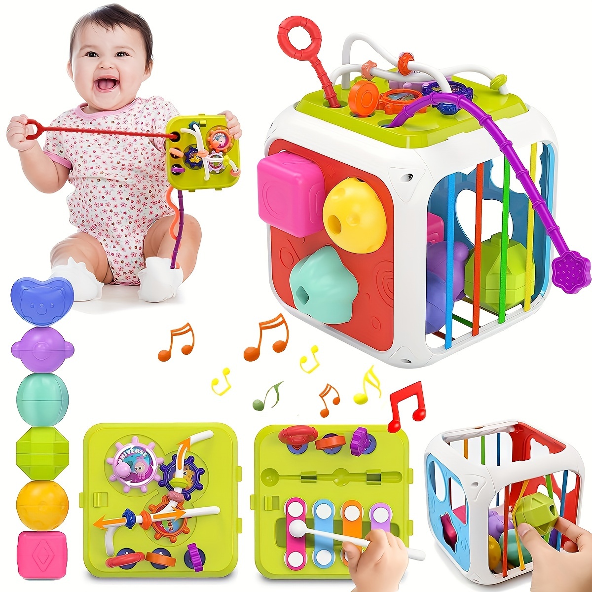 4 juguetes para bebés de 0 a 3 meses, color blanco y negro, de alto  contraste, juguetes Montessori para bebés de 0, 3, 6, 9 meses, juguetes