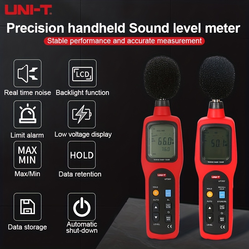 Comprar Detector de ruido ponderado A 30-130dB Mini dispositivo de  monitoreo de decibelios Medidor de nivel de sonido de alta precisión
