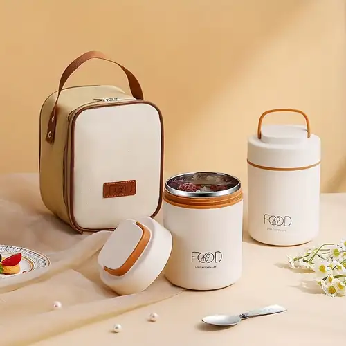 Stainless Steel Lunch Box Drinking Cup with Spoon Food Thermal Jar Insulated  Soup Thermos Containers Thermische Lunchbox
