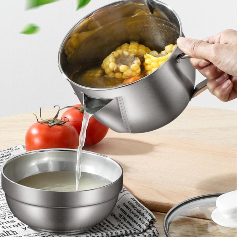 Kitchen Tool Fat Separator with Bottom Release Fat Separator with Strainer  Soup Residue Oil Filter Separate