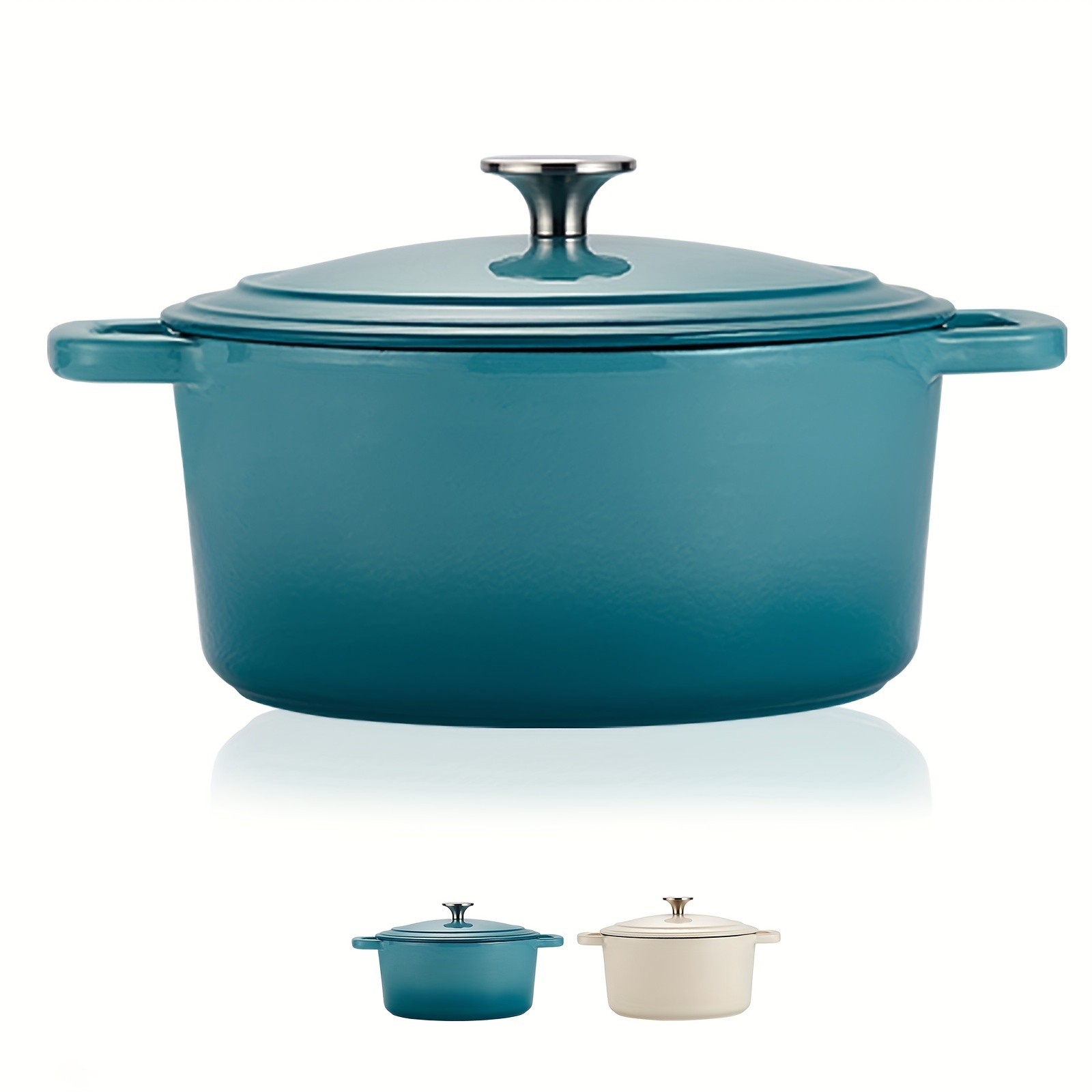 Tramontina 7 qt. Enameled Cast Iron Round Dutch Oven-Peacock