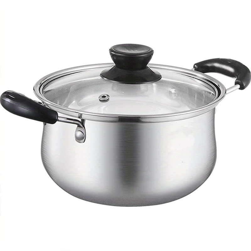 Stainless steel 22cm soup pot household large soup pot gas electromagnetic  oven general