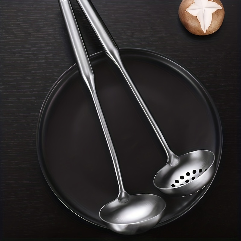 304 Stainless Steel Noodle Soup Spoon Cooking Spoon Long - Temu