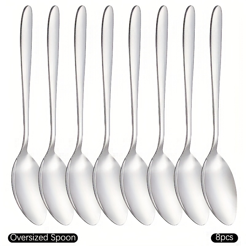 Dinner Spoon,Tablespoons,Premium Food Grade Stainless Steel Spoons,Durable  Metal Spoons,Tablespoon,Mirror Finish & Dishwasher Safe,Use for